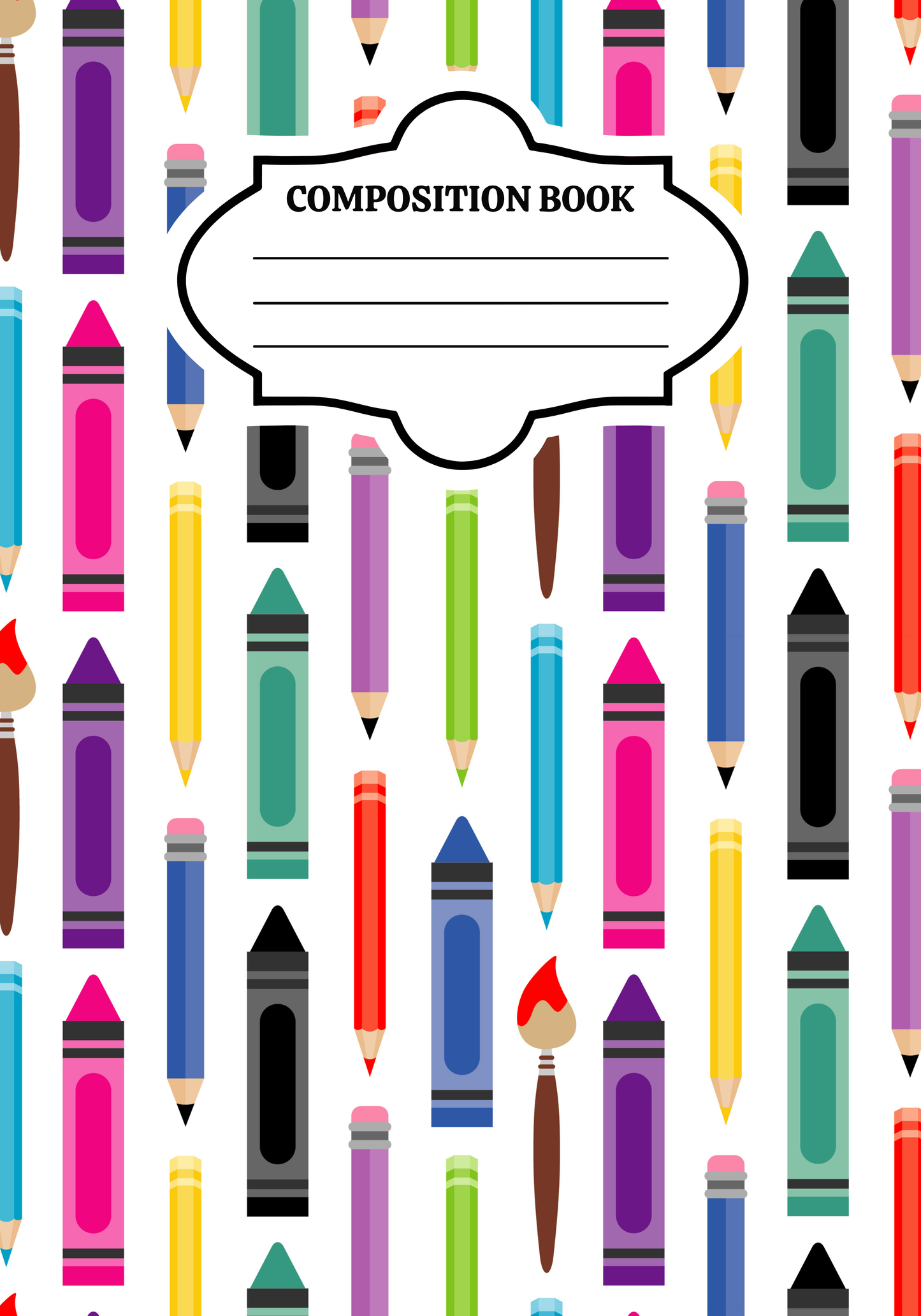 15 piece Composition Notebook Bundle Editable (Template only)