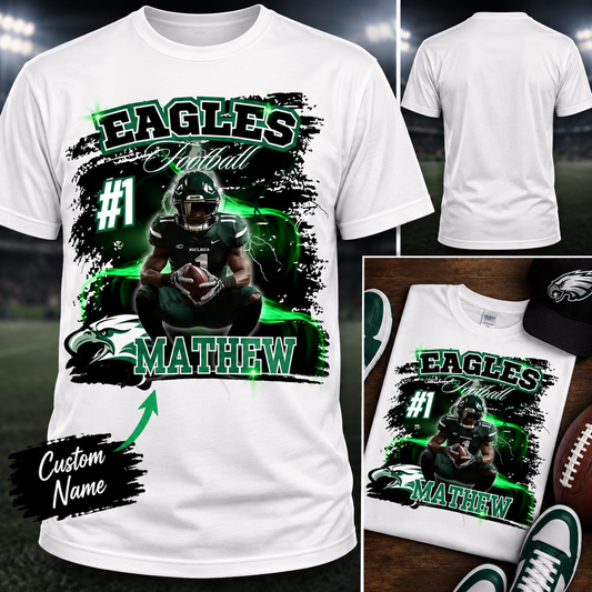 Personalized Custom Football Player T-Shirt | Personalized Name & Number Game Day Shirt
