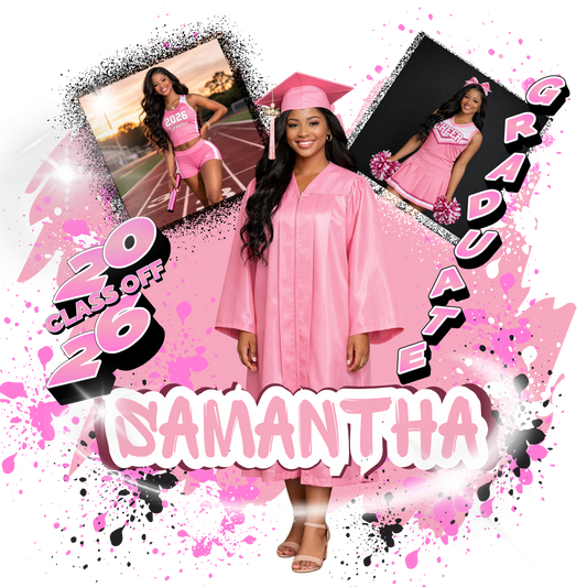 Single Pink Graduation T-shirt Editable