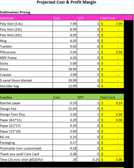 Price calculator (digital product only)